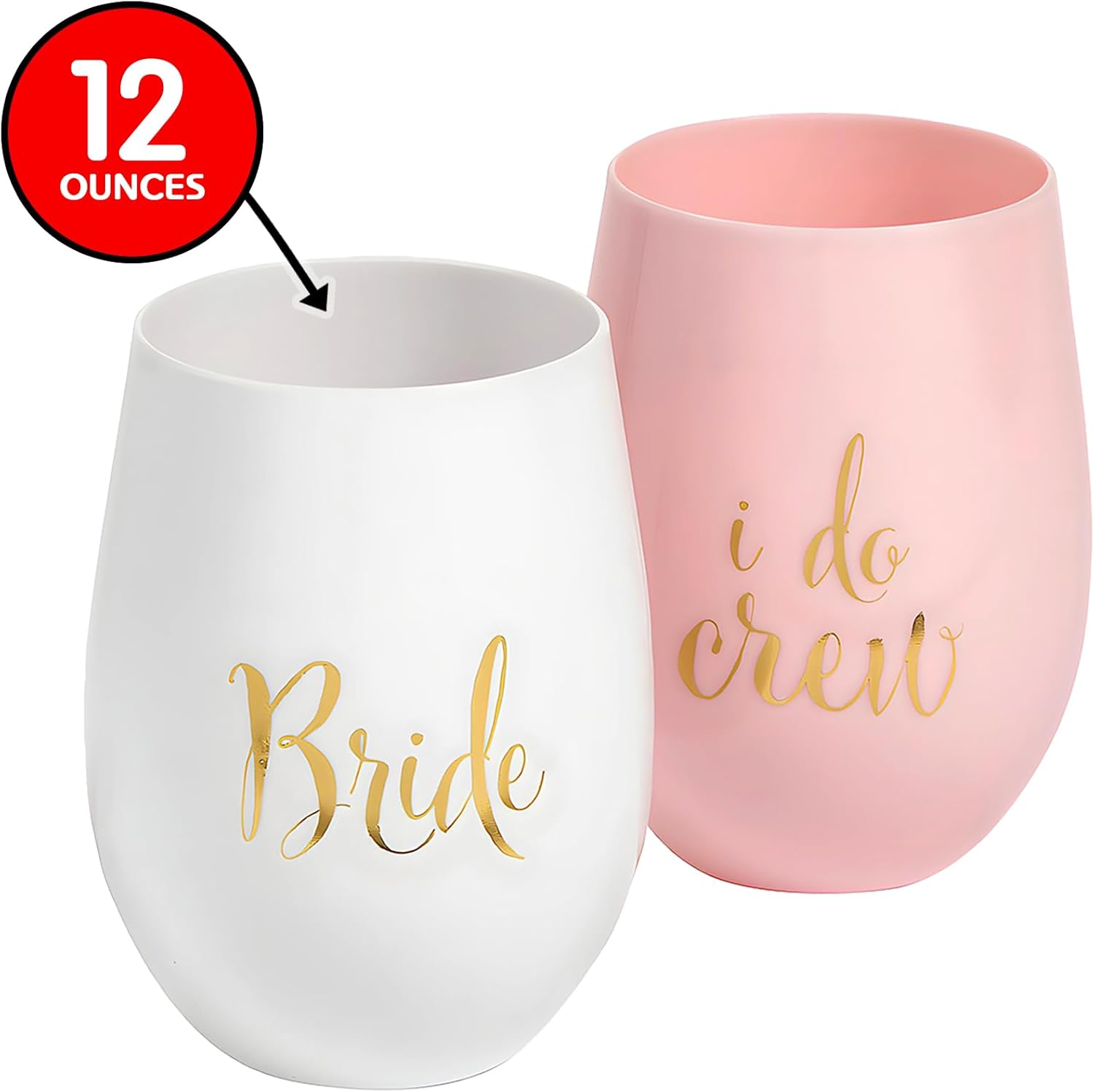 Fun Express Bachelorette Party Stemless Plastic Wine Glasses - 12 Pieces