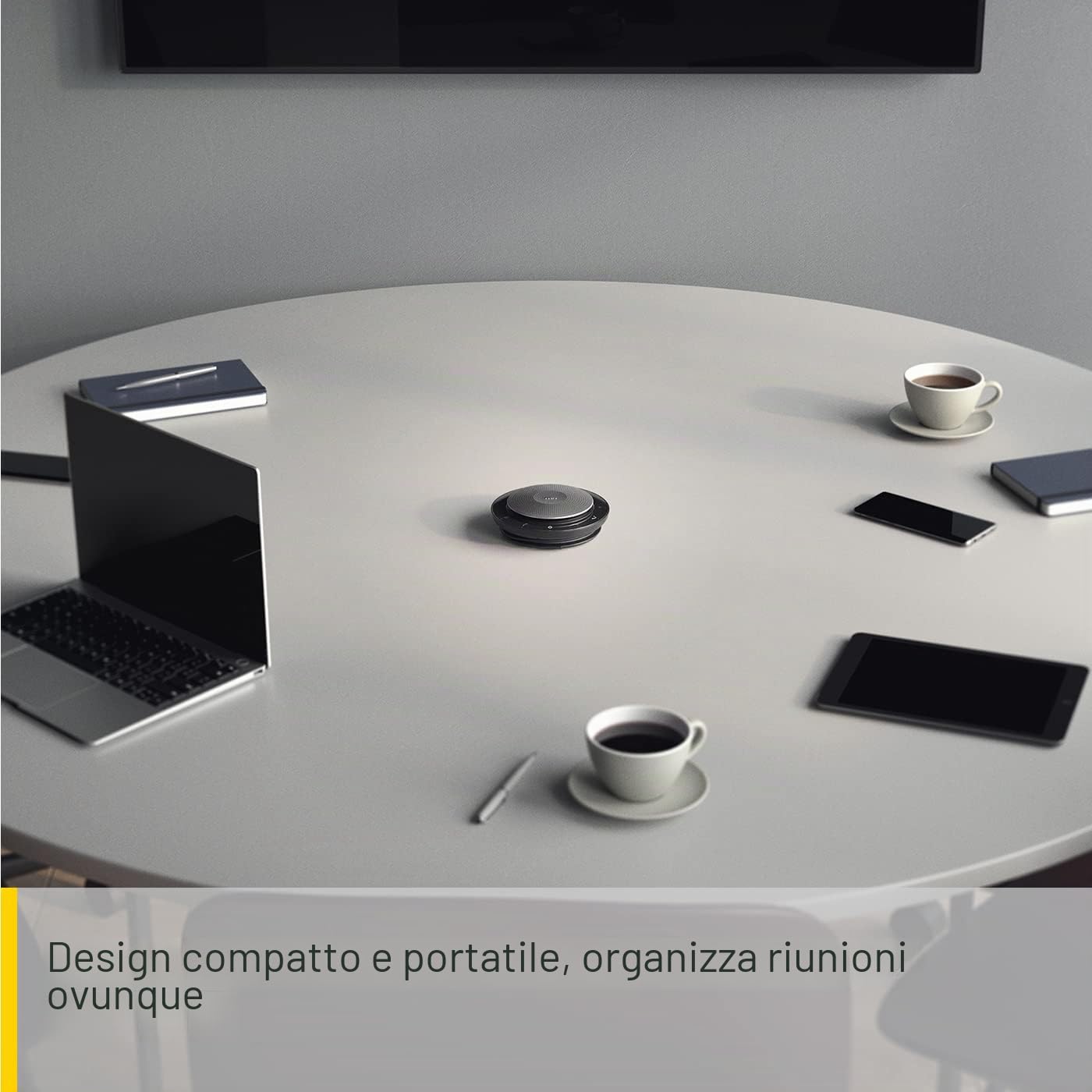 Jabra Speak 750 Speaker Phone – Altoparlante portatile certificato per conferenze unificate con adattatore Bluetooth e USB – Collegamento con laptop, smartphone e tablet (rinnovato)