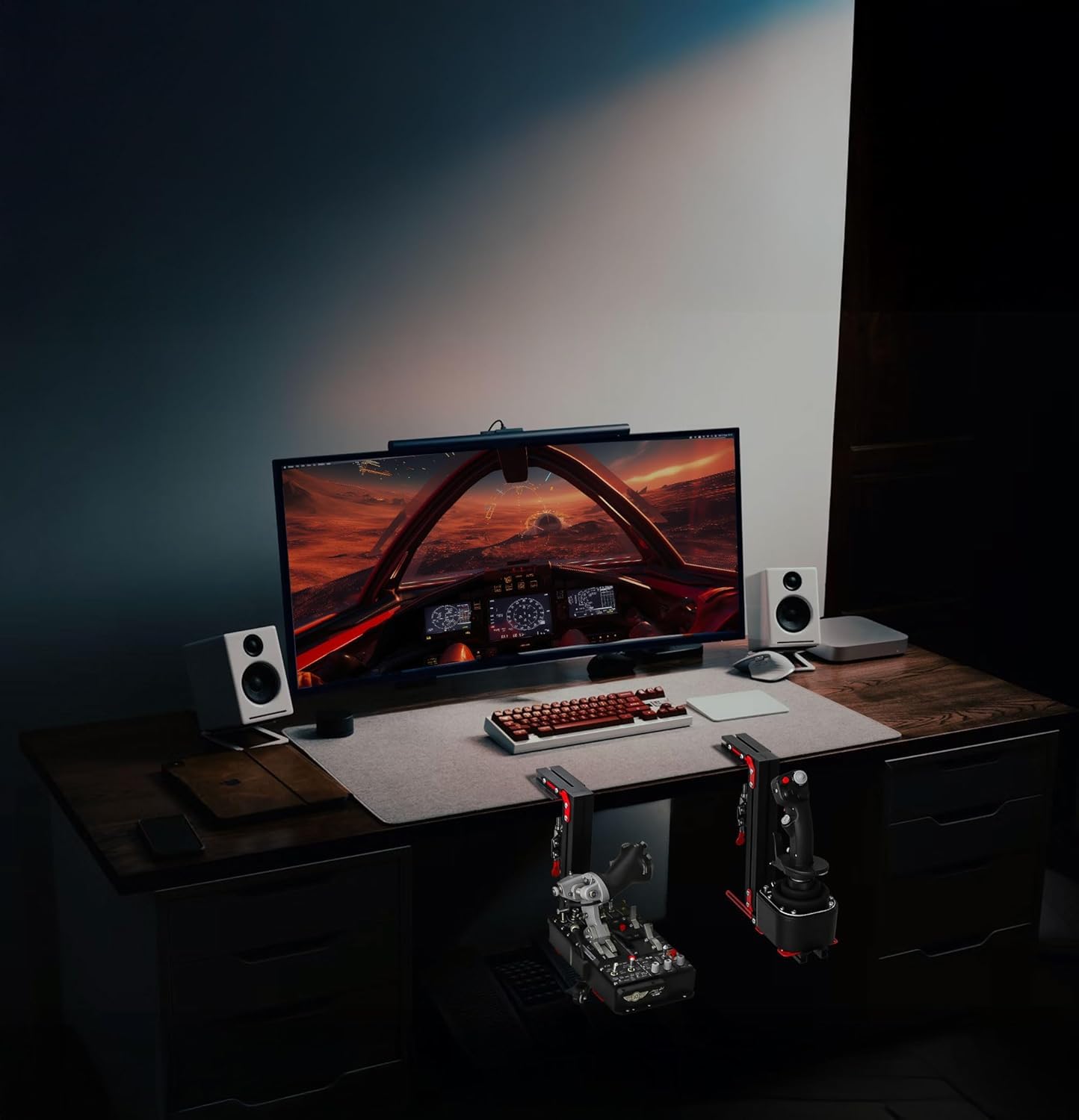 J-Pein The Steel Soporte de Escritorio para Sistemas Joystick, acelerador y hotas. Soporta totalmente Casi Todos Los dispositivos de control de la Tarjeta SIM de vuelo. (No incluido)
