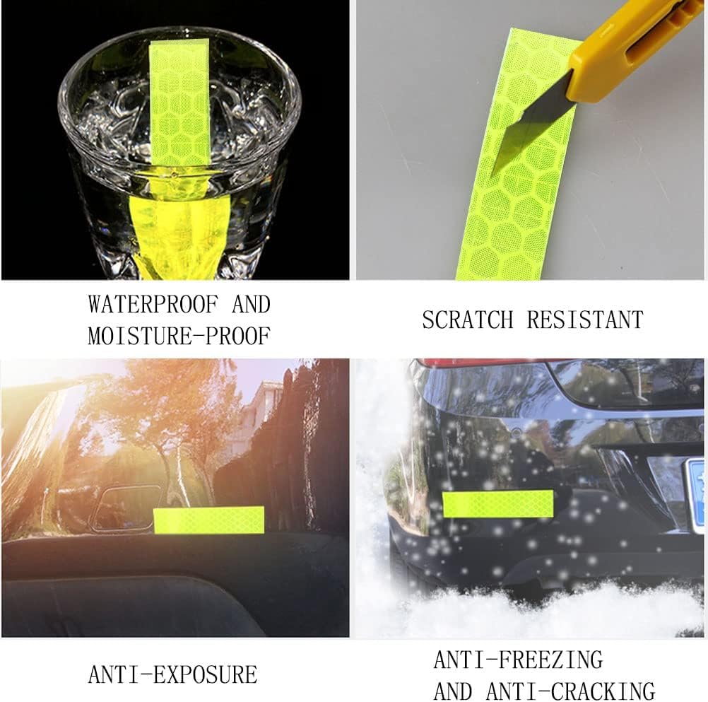 7ロール 7色 反射テープ 反射警告テープ 屋外 防水 反射テープ 夜間安全ステッカー (1インチ x 70フィート)