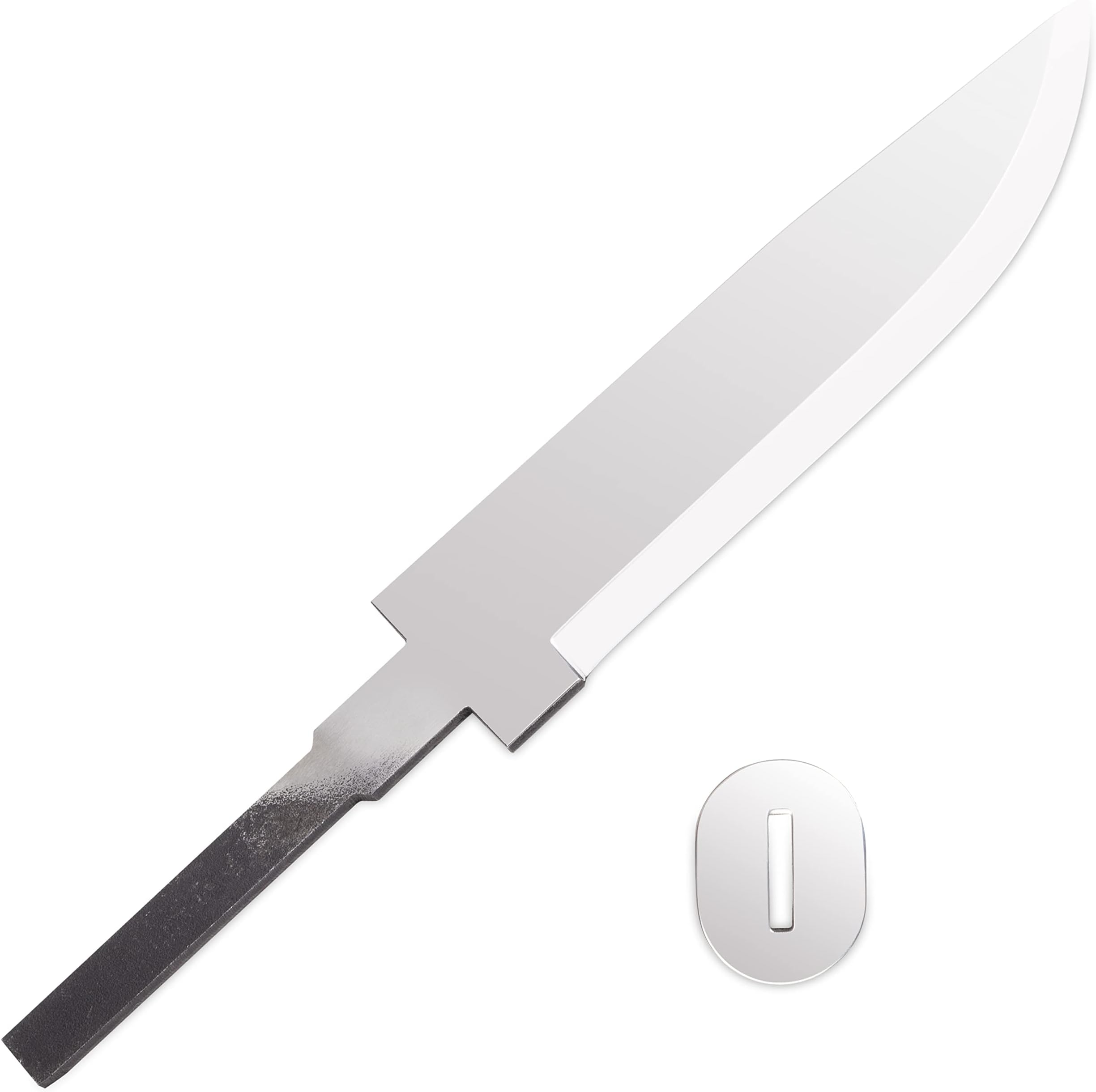 BPS Knives Blank 06 - Blank Blade for Knife Making - 5" Carbon Steel Rat Tail Blade - Scandinavian Scandi Grind Knife Blank - DIY Knives Making Blades