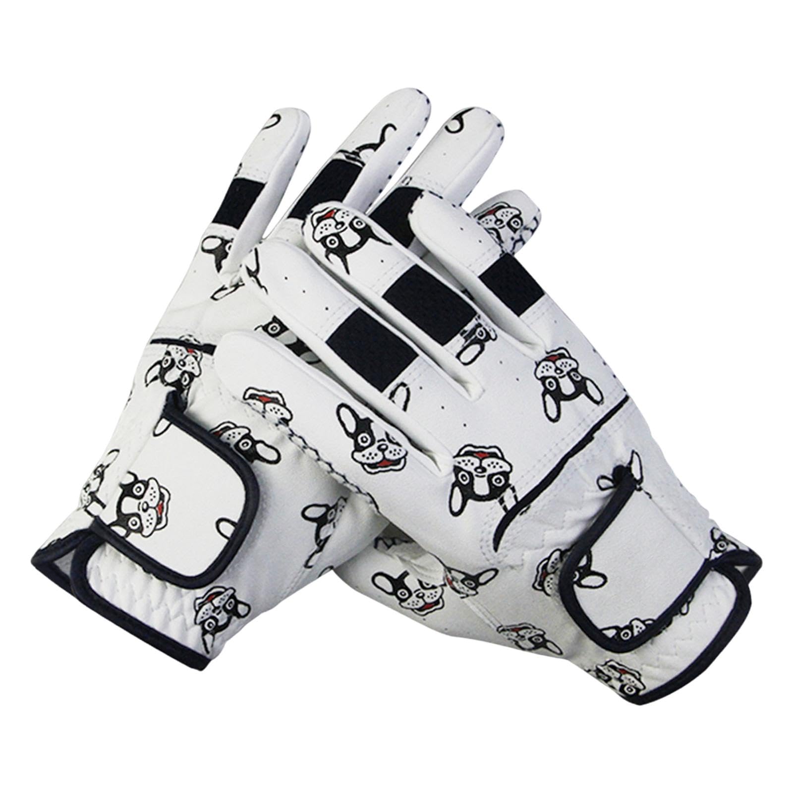Perfeclan 2 Guantes de Golf para niños, Accesorios compatibles con Mano Izquierda y Derecha, cómodos, Multiusos, Transpirables, con Estampado de Perro.