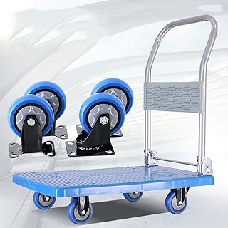 LAJUU Hand Trucks,Flatbed Carts,Folding Trolleys, Pallets, Trailers,Household Trucks,Light-Tflatbed Trucks, Four-Wheeled Trolleys for Handling Luggage Trolleys/a