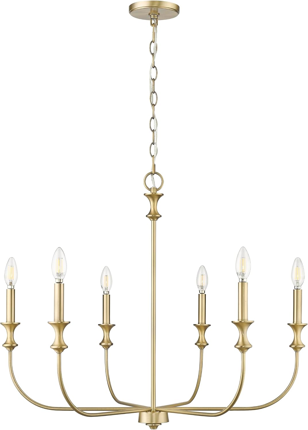 ML Lighting | Savanne III Collection | 29506-VB | 6 Light Modern Centerpiece Chandelier Ceiling Light in Vintage Brass Finish | Perfect for Kitchens, Foyers, Hallways, Living Rooms or Entryways