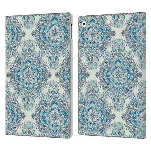 Étui portefeuille cuir iPad 10.2 haut de gamme aux finitions florales de créateur