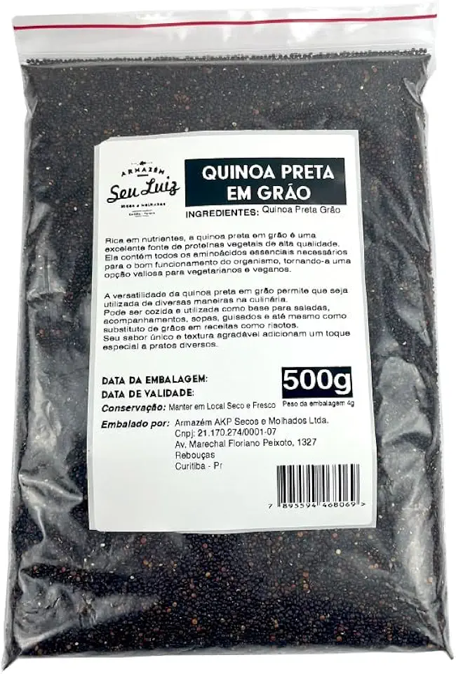 Quinoa Preta Peruana Premium em Grão 500g – Armazém Seu Luiz