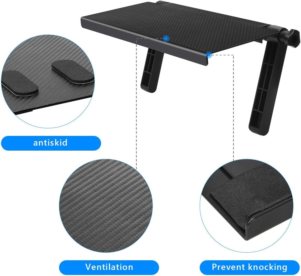 AHIER 13 Inch Cable Box Shelf for Wall Mounted TV, TV Top Shelf Mount on Desktop Computer Monitor to Hold Cable Boxes, Media Boxes, Game Console Black