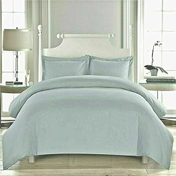 Wrinkle Free Fade Resistant 3 PC Duvet Cover Set + 19" Inch Deep Pocket Fitted Sheet 800 Thread Count Egyptian Cotton King Size Silver Grey Solid