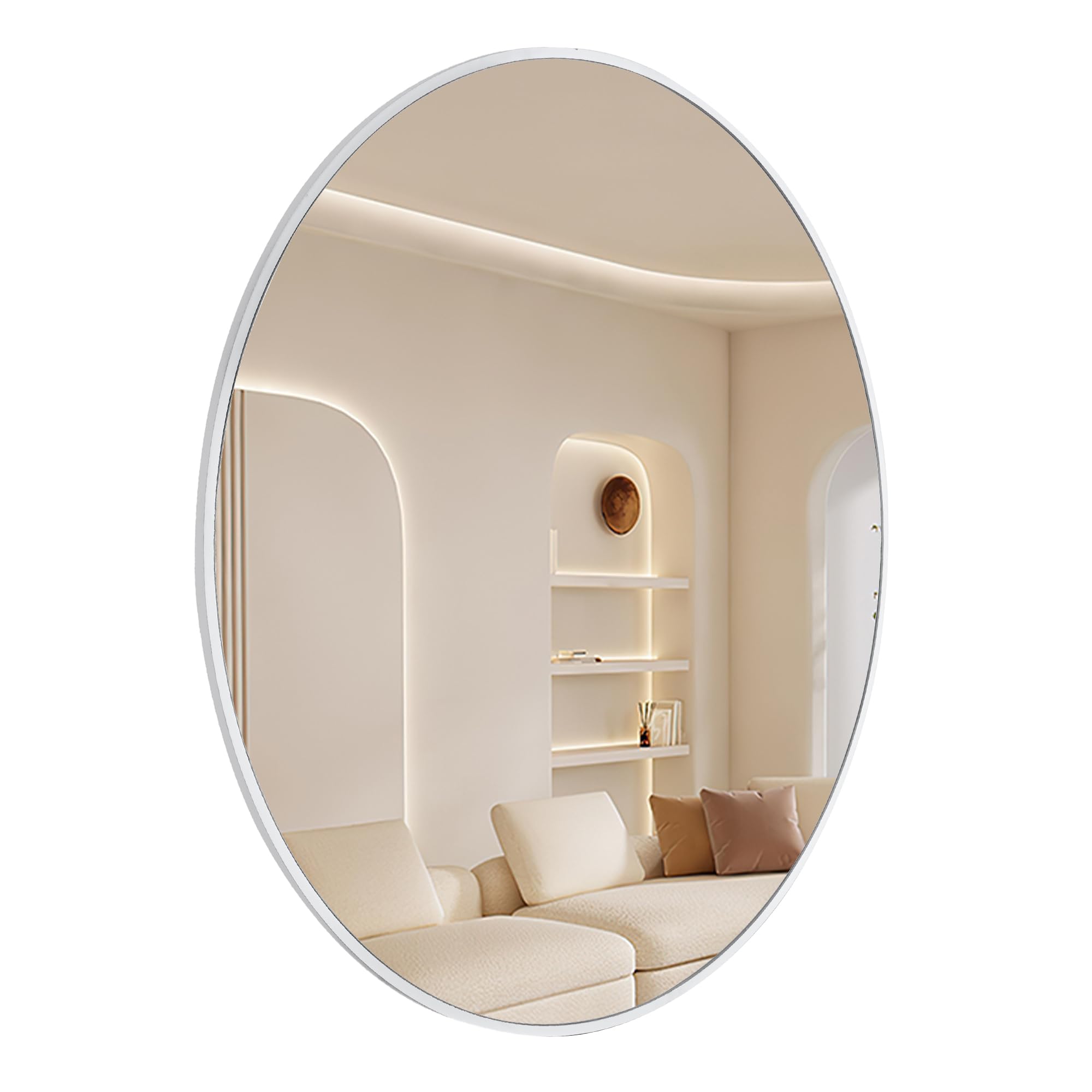 Amazon.com: DUQIMO 24 Inch White Round Wall Mirror for Bathroom 