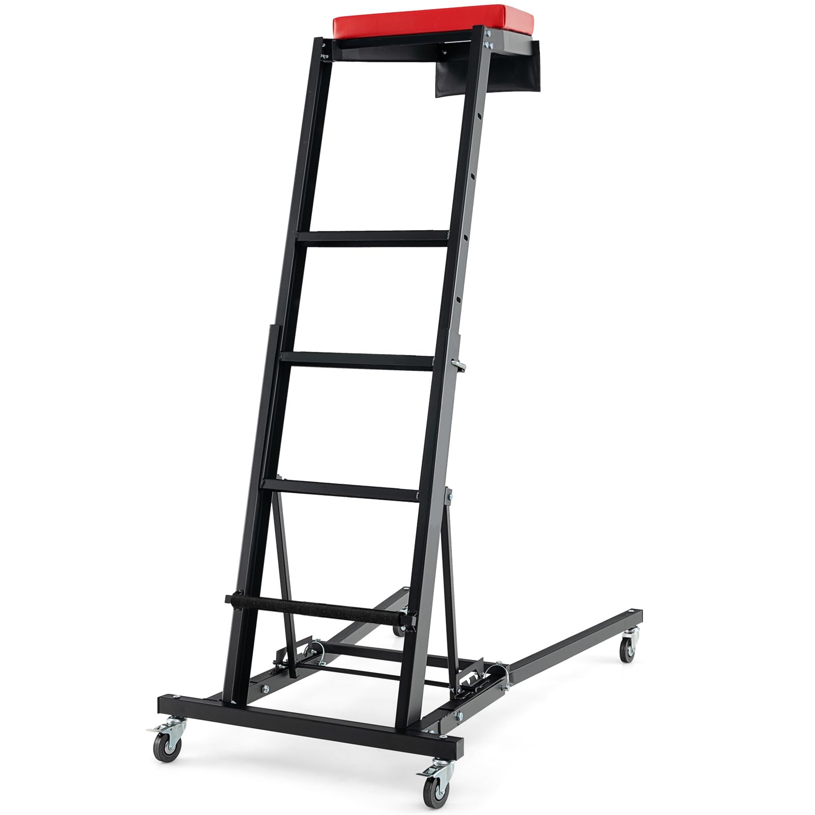 GYMAX Plataforma elevadora plegable, Automotive Topside Creeper de hasta 180 kg, con altura ajustable y 4 ruedas giratorias, Creeper para reparación y mantenimiento, para taller y hogar