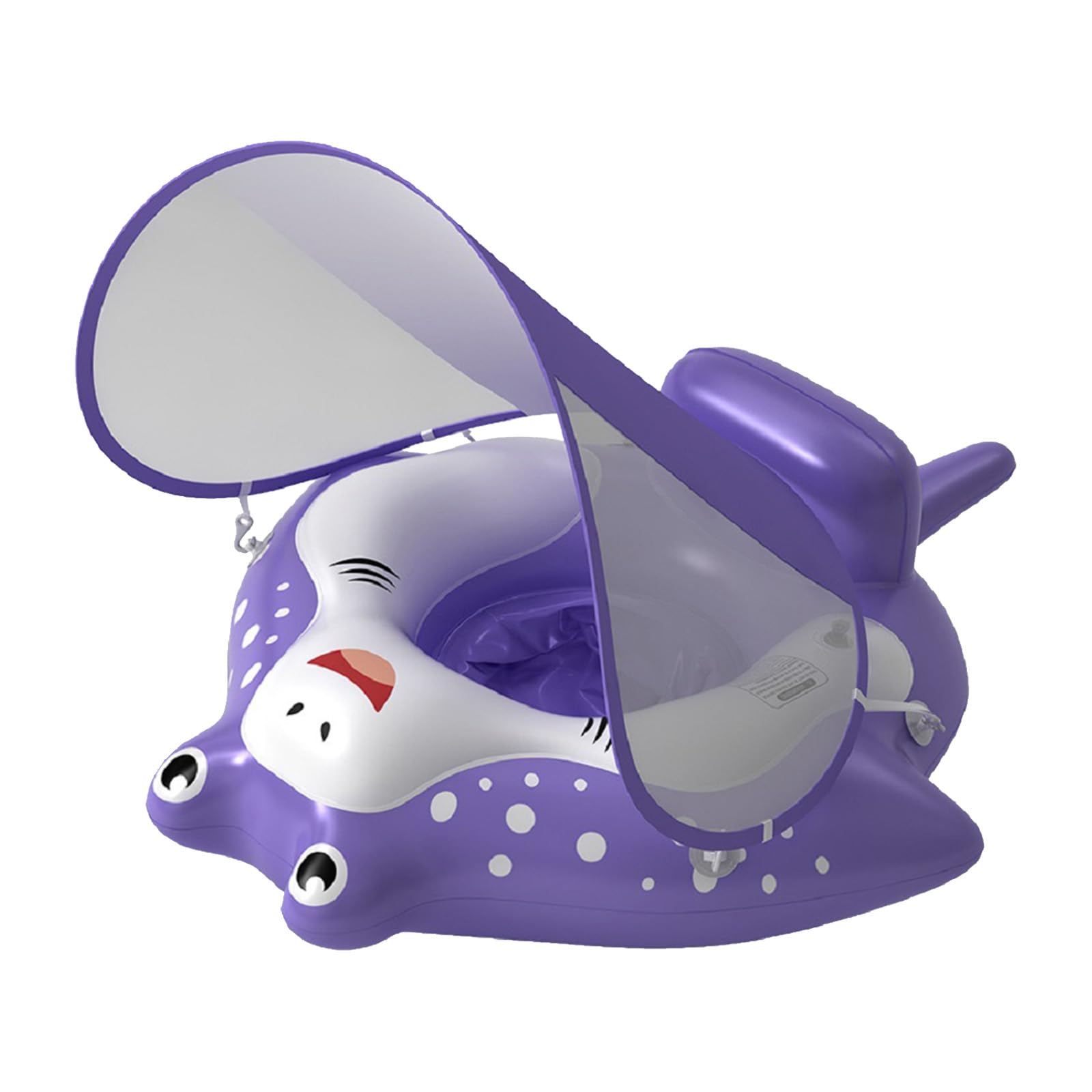 Anatra Gonfiabile per Piscina Bambini Galleggiante con Baldacchino e Coda Antiribaltamento, Allenamento Nuoto, Sedile Gioco d'Acqua (Viola M)