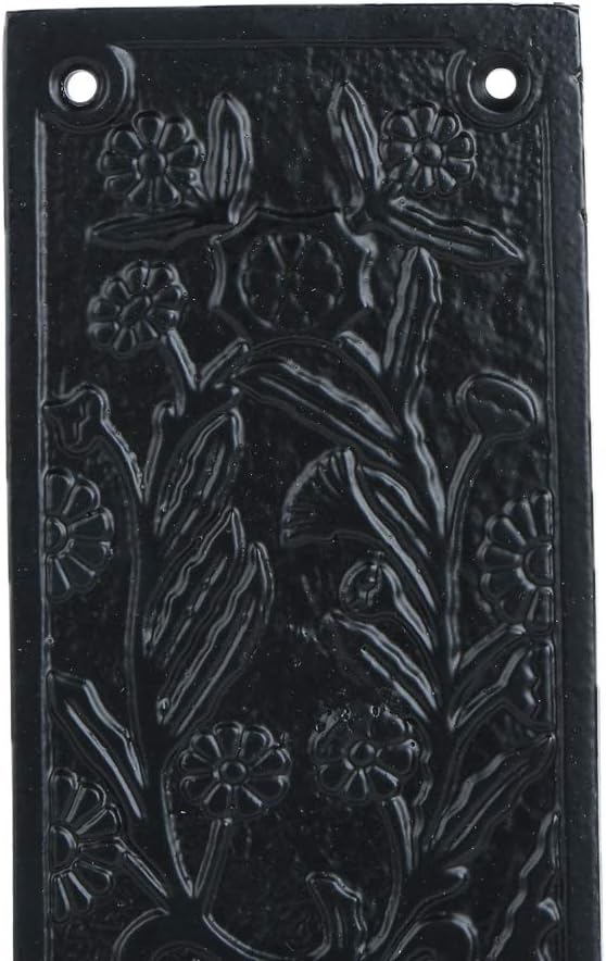 A29 Push Plate with Black Powder Coat Finish Heavy Duty Easy Installation Hardware | Single Unit | 10 1/8 inch in Length X 3 inch in Width