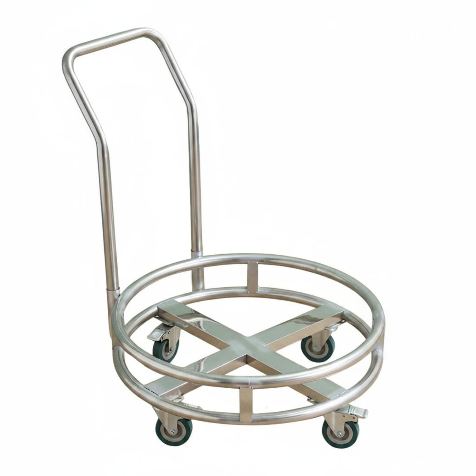 Carrello Portasecchi Inox Carrello Trolley Carrello da Cucina Carrello di Servizio con Acciaio Spesso per Stabilità E Carico Elevato Ruote Scorrevoli, 37 Cm, Con Freno E Maniglia Di Spinta