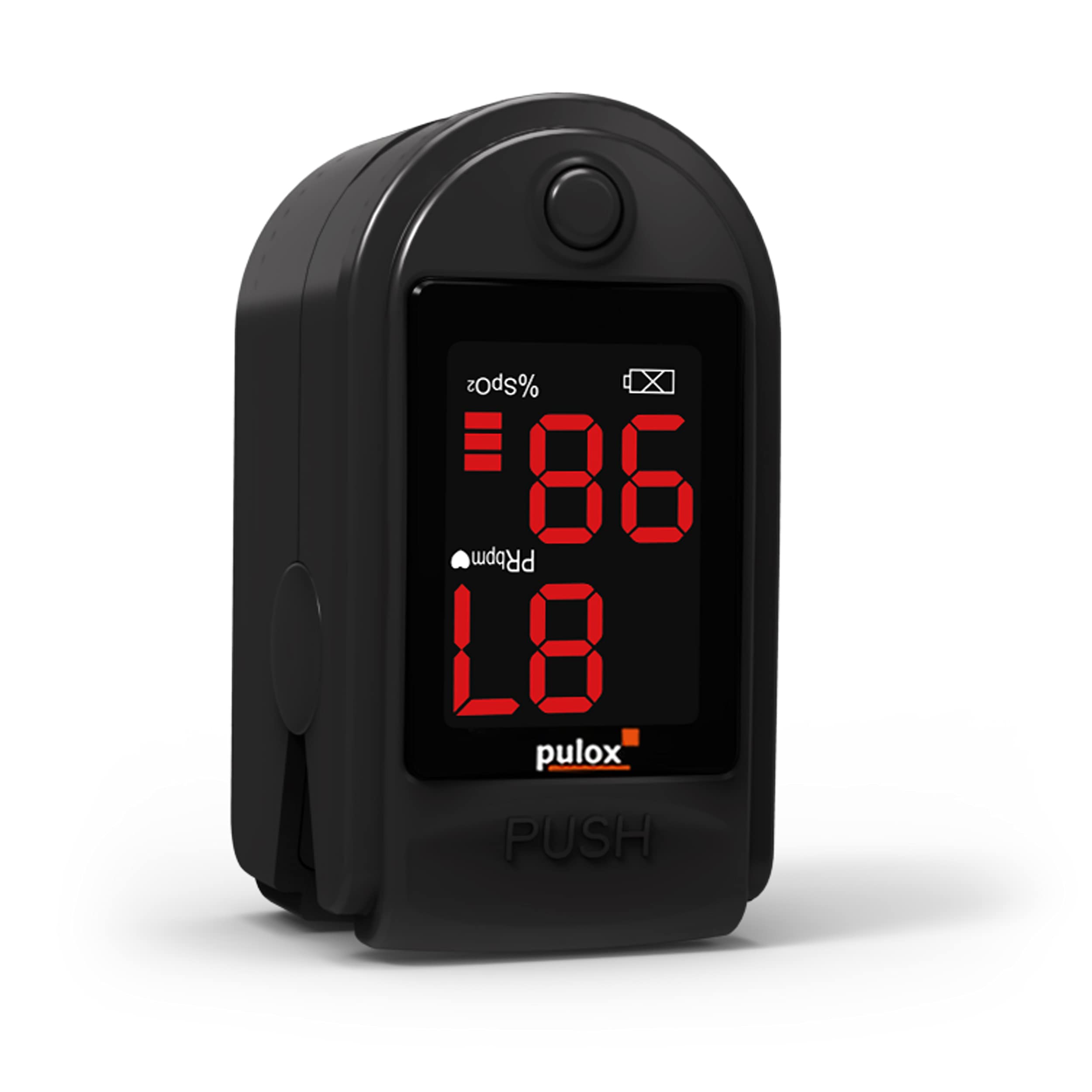 Pulox Oxymètre de pouls PO-100 (Noir) pour mesurer la Saturation en oxygène du Sang, avec Accessoires