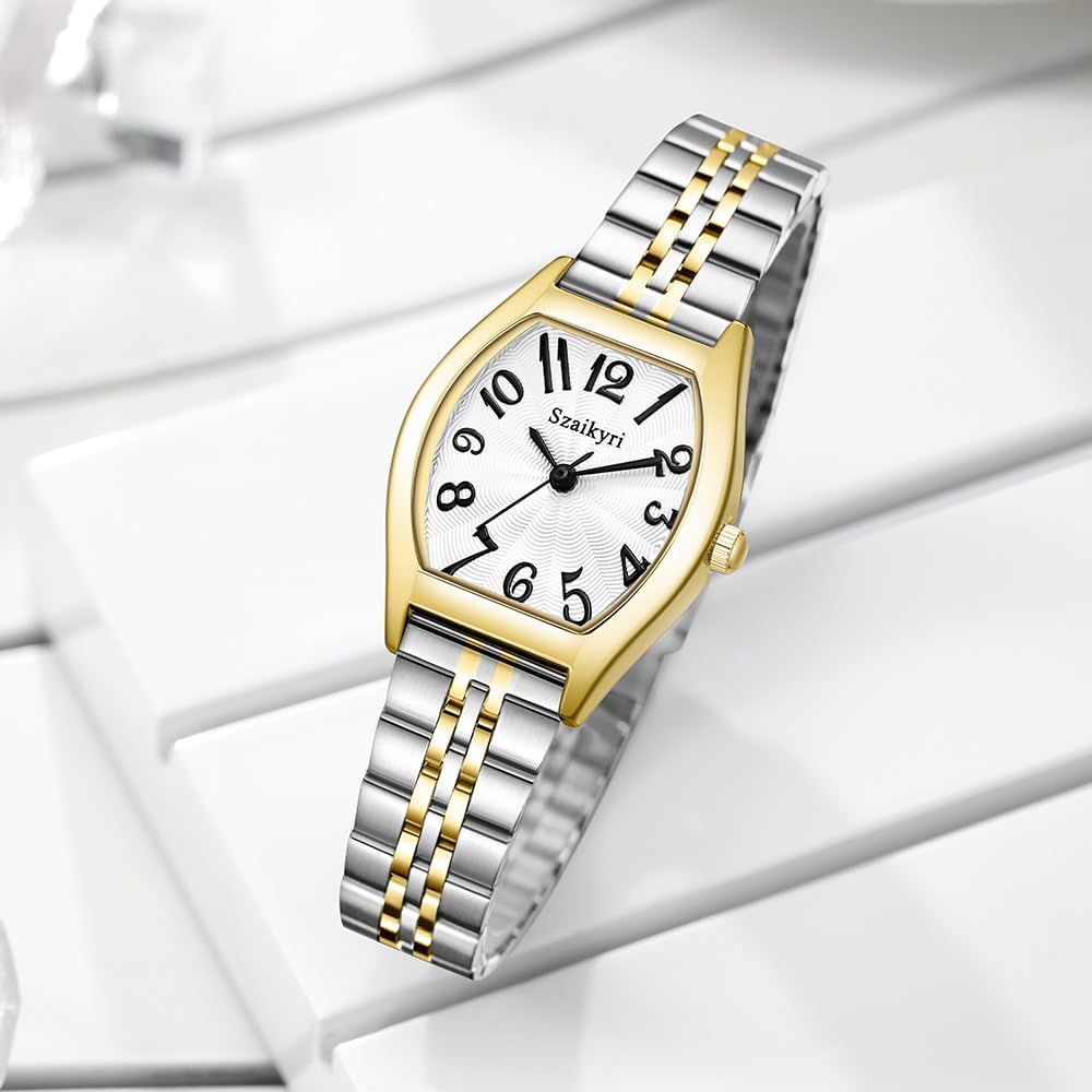 Barrel-Shaped Watch for Women with Easy Read Arabic Numerals Ladies Dress Watch - Image 5