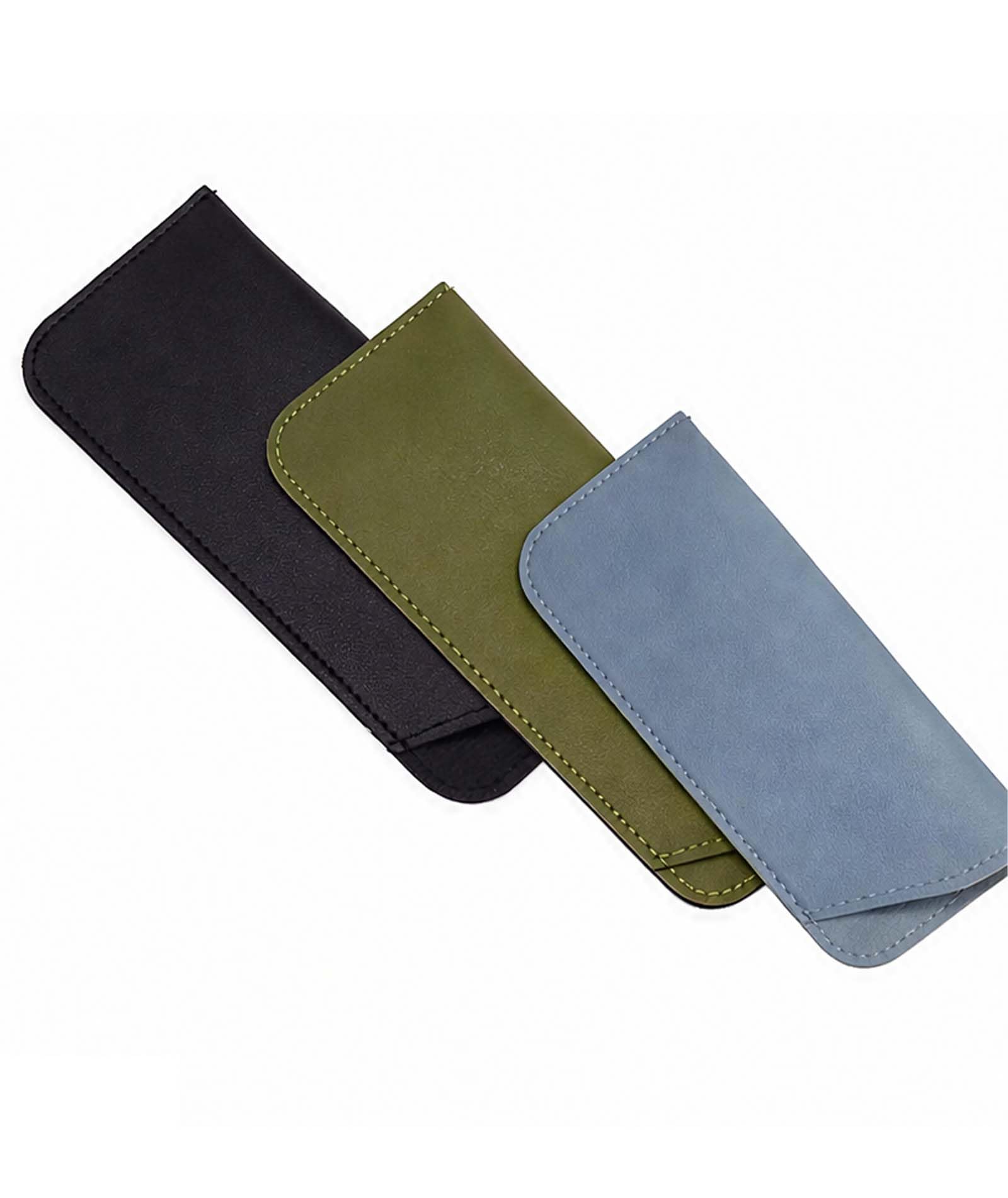 Soft Glasses Cases - 3 Pcs Reading Glasses Case, Portable PU Leather Sunglasses Pouch Cases, Eyeglasses Storage Bags for Women Men-image-16