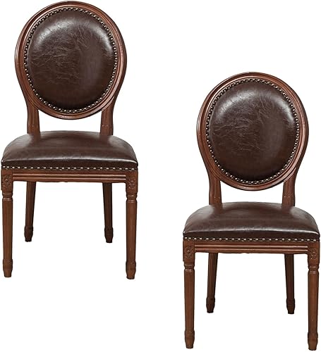 Miniatura 21 de Sillas de comedor de madera para casa de campo, sillas de cocina estilo país francés, silla vintage para sala de estar con respaldo redondo, silla