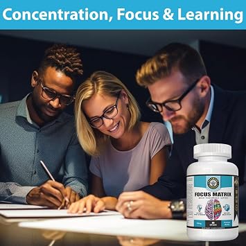 Focus Matrix (1 Bottle) Brain Health Supplement- for Better Focus, Memory, Attention, Concentration, Ginkgo biloba Leaf, Bacopa Monnieri, Focus Pill