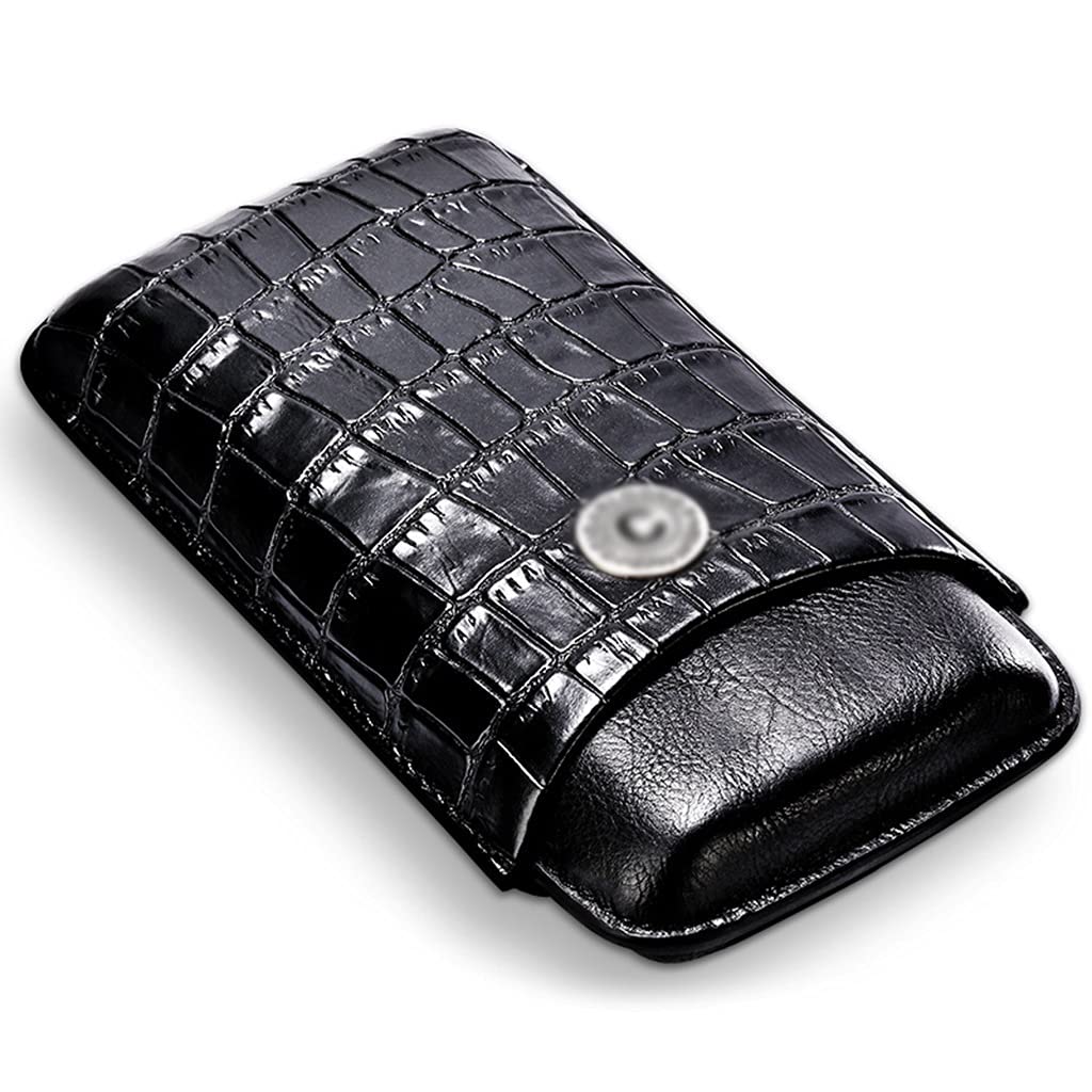 Scatole per sigari, umidificatori, Custodia per sigari Portatile, Tubo per sigari da Viaggio a 3 Dita, Portafoglio Porta sigari in Pelle, Accessori Regalo per sigari/rosso/19X9.3X3Cm