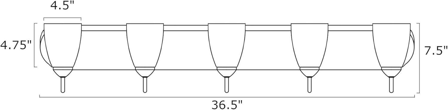 Review Discount Kira Home Armada 36 5-Light Modern Vanity/Bathroom Light with Brushed Nickel Finish and Frosted Glass Shades