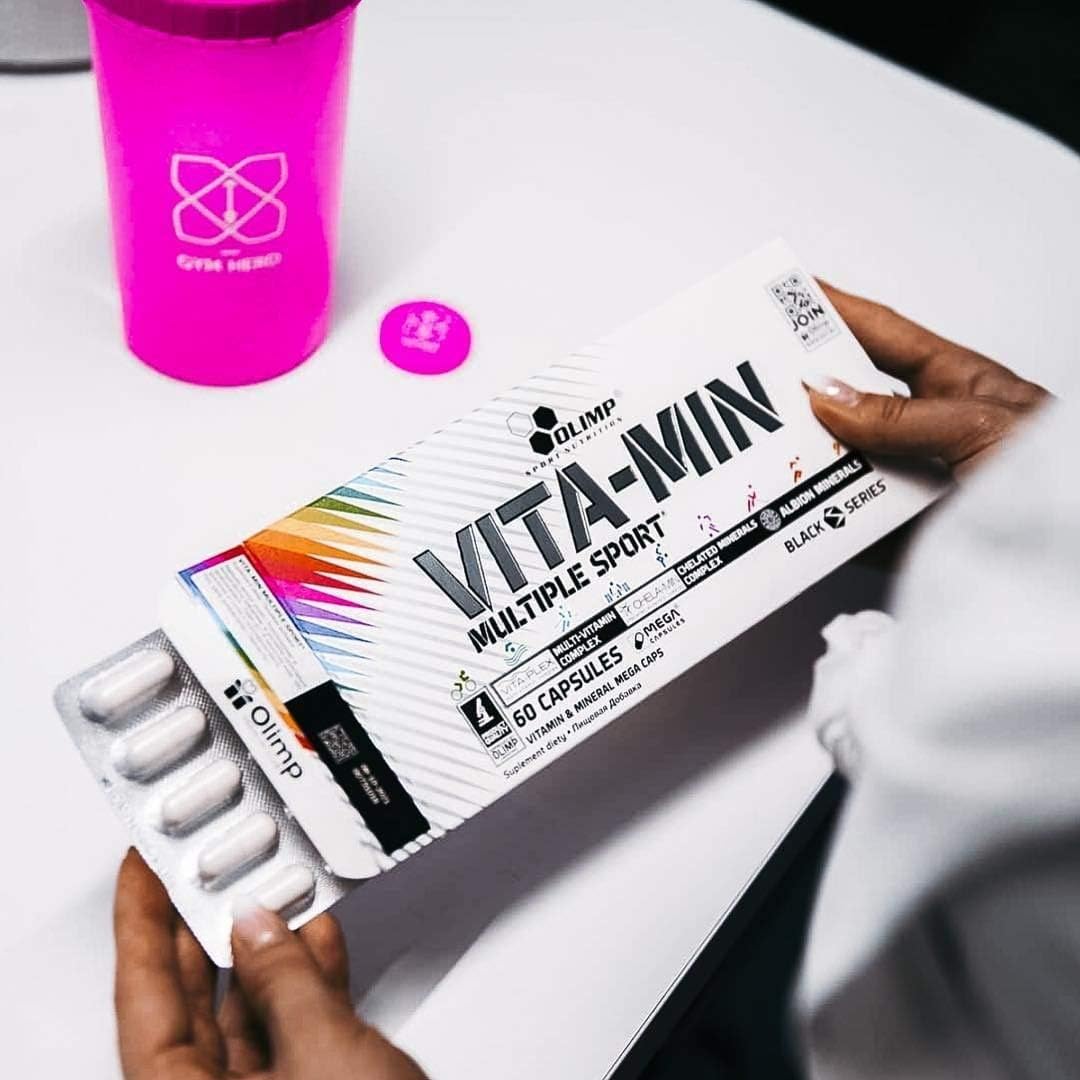 Sports Nutrition - Chelated Calcium Magnesium Zinc Copper - Sports Multivitamin - Vitamins Nutrition - Gym Multivitamin - Athlete Multivitamin - Olimp Vita-Min Multiple Sport Mega Caps - 60 Capsules