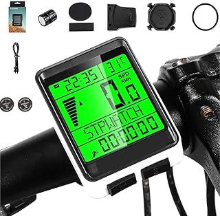 WDX- Bicycle Speedometer, 5-language Bicycle Computer, Large Screen Multi-function Bicycle Odometer Waterproof Speedometer Speed measurement