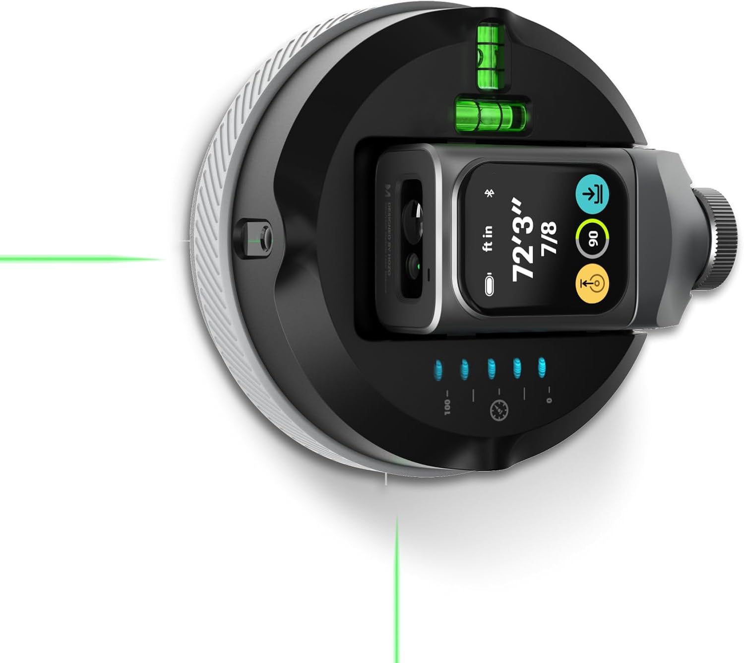 HOZO M-Cube02 Laser Level Tool with Vertical & Horizontal Green Line Lasers, 360° Rotating Base, Wall Mount Laser Level for Picture Hanging, Renovation & DIY, 5kg Level Stand, Rechargeable