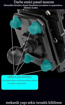 Coverzone Bisiklet Motosiklet ve Scooter için Gidon Uyumlu Telefon Tutucu Orjinal Malzeme Yüksek Kalite Güneşlik Tasarımlı Universal Modellere Uyumlu Kolay Kurulum MT-E