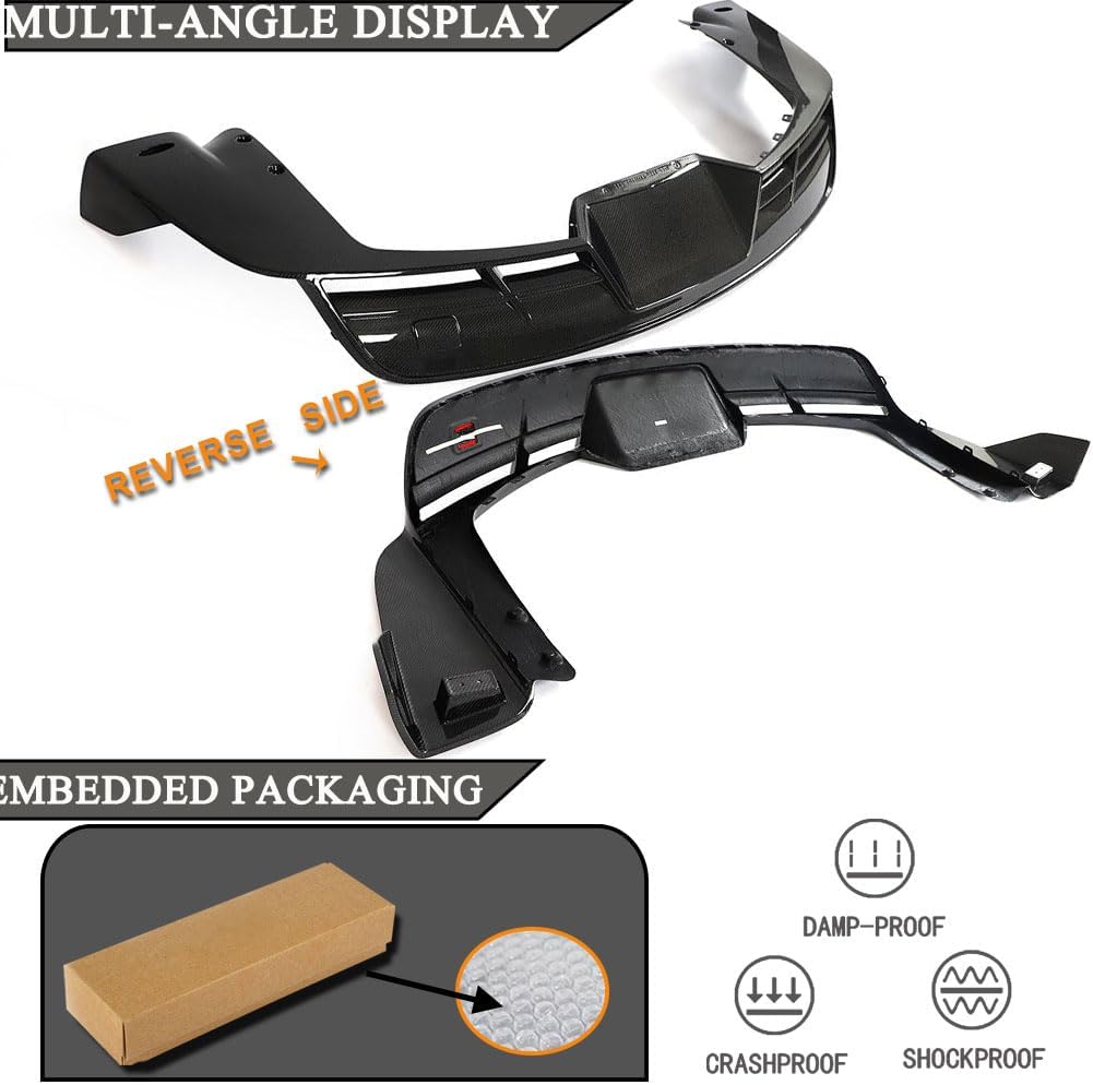 Real Carbon Fiber Rear Bumper Diffuser Fits for Tesla Model S Sedan 4-Door Lower Bumper Lip Spoiler Valance Protector Body Kit Factory Outlet