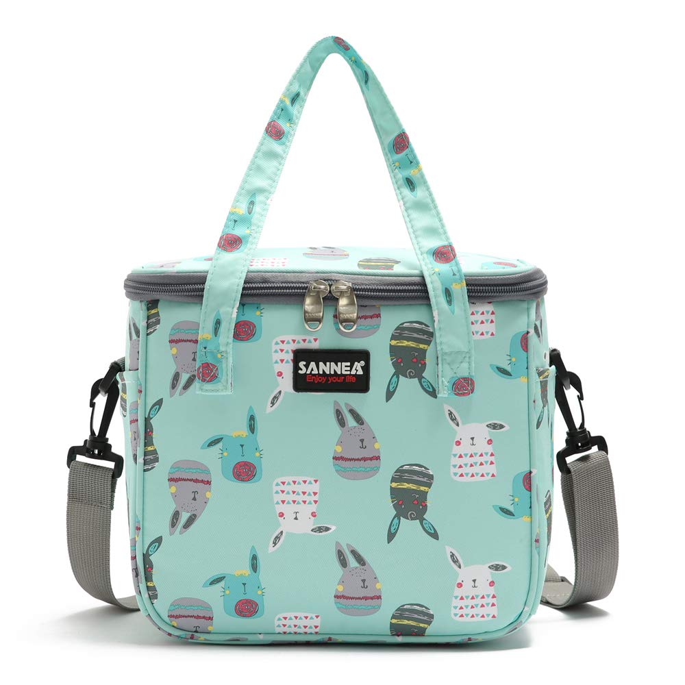 Aschar Reusable Insulated Thermal Lunch Bag Cute Lunch Box for Adult Women Work Office Outdoor Travel Picnic Beach BBQ party (Green)