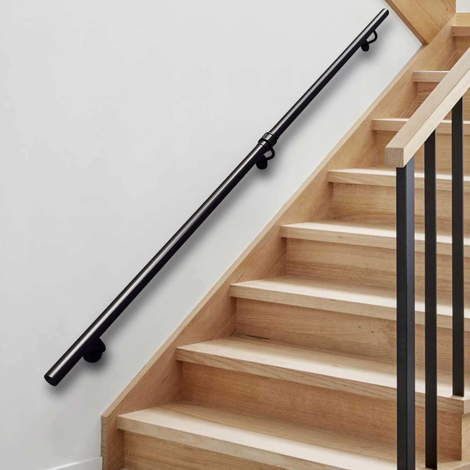 Barre de sécurité pour marches intérieures et rampe d'escalier en fer 210cm