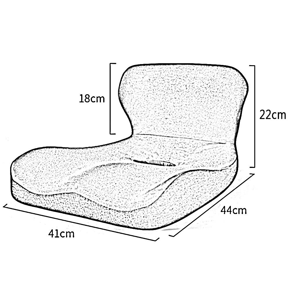 Cojín Coxis Silla Ergonómica Cojín ergonómico para la Cintura Aliviar el Dolor de Cintura y coxis cojín cómoda Silla de Oficina Fondo Antideslizante 41x44x18cm con Junta(Color:Green)