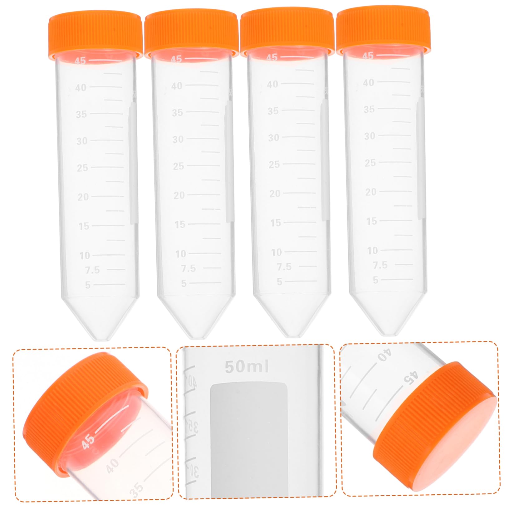 Provette per Centrifuga 50ml Pp Arancia 50 Pezzi Laboratorio