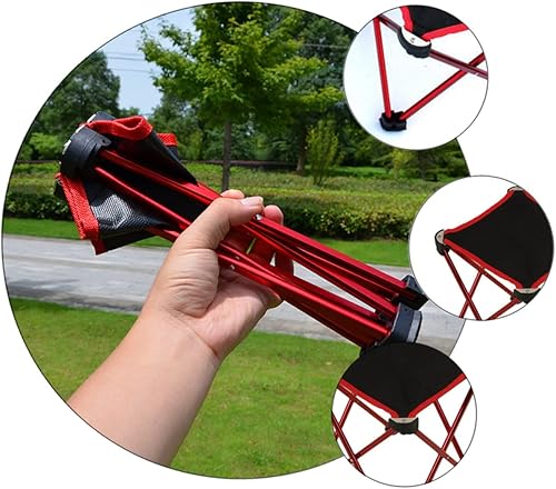 Miniatura 5 de Taburete plegable de metal rojo para exteriores