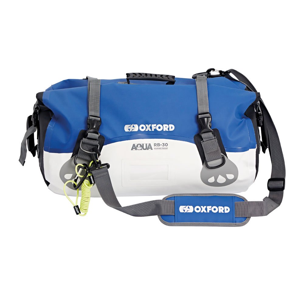 Oxford Aqua RB-30 Marine Waterproof Roll Bag - White/Blue, 30 Ltr โ image 1
