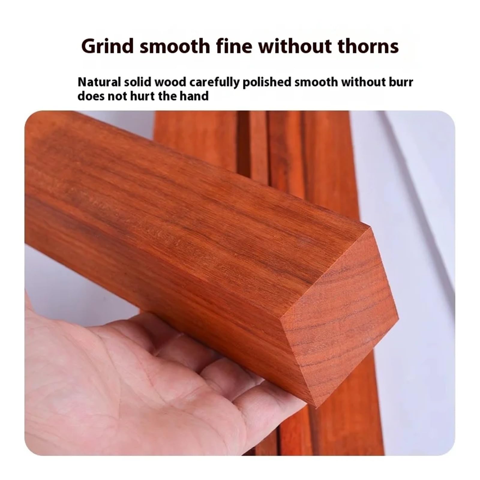 Rzeźba w drewnie czerwony palisander długi pasek drewniane kwadraty ręcznie robione DIY mahoń rzeźba materiał lite drewno meble biurko dekoracyjne drewno drewniane patyczki (20 x 5 x 5 cm 1 szt.)