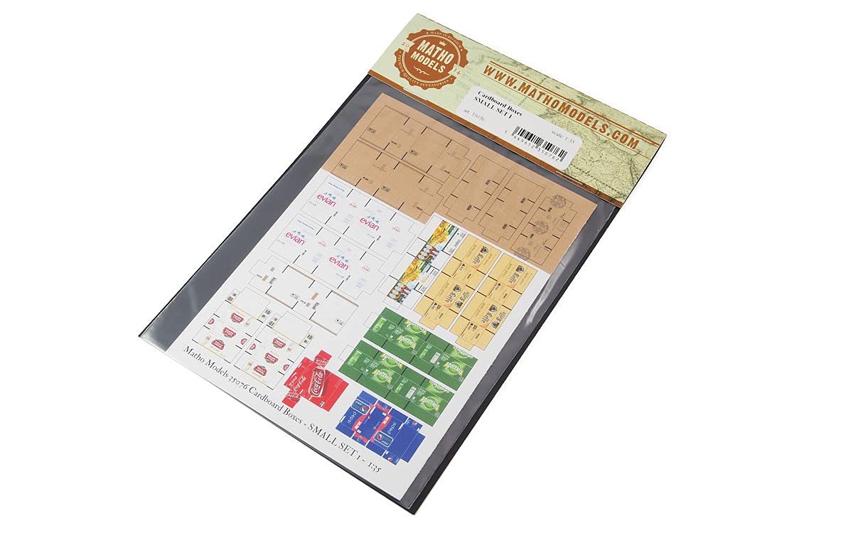 Matho Models 1/35 Scale Cardboard Boxes - Small Set 1 - Plastic Model Accessories # 35076