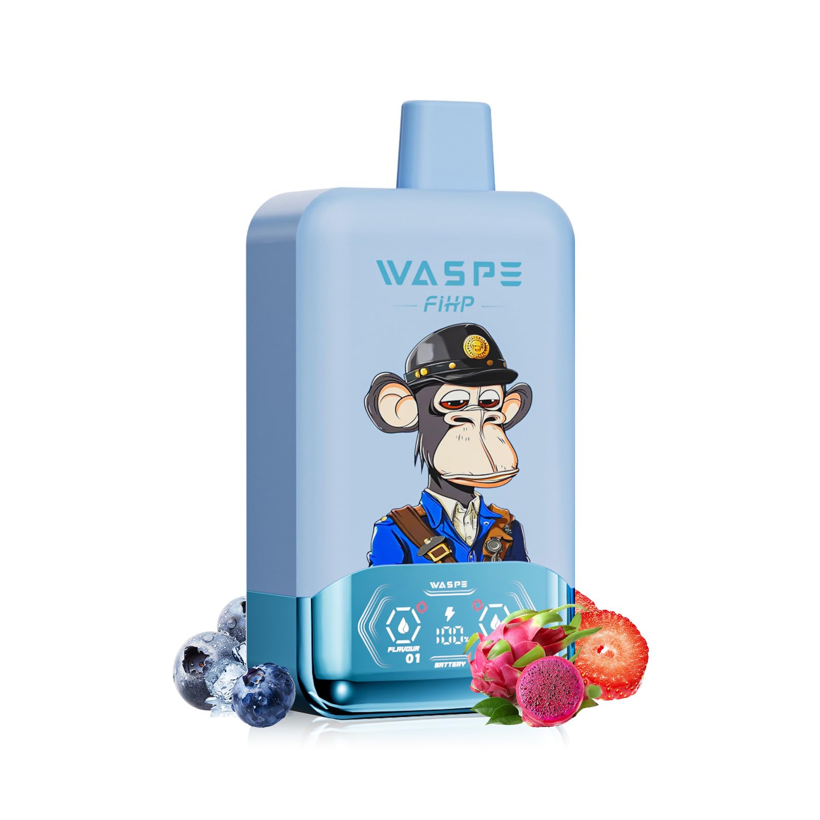 【WASPE 40000】Disposable Electronic Cigarette, 40,000 Puffs Available, Dual Mesh Coil, Type-C Charging, Smart LED Vape, Large Vapor, Smoking Cessation Pipe, 20 Flavors, Popular, Tobacco Flavor