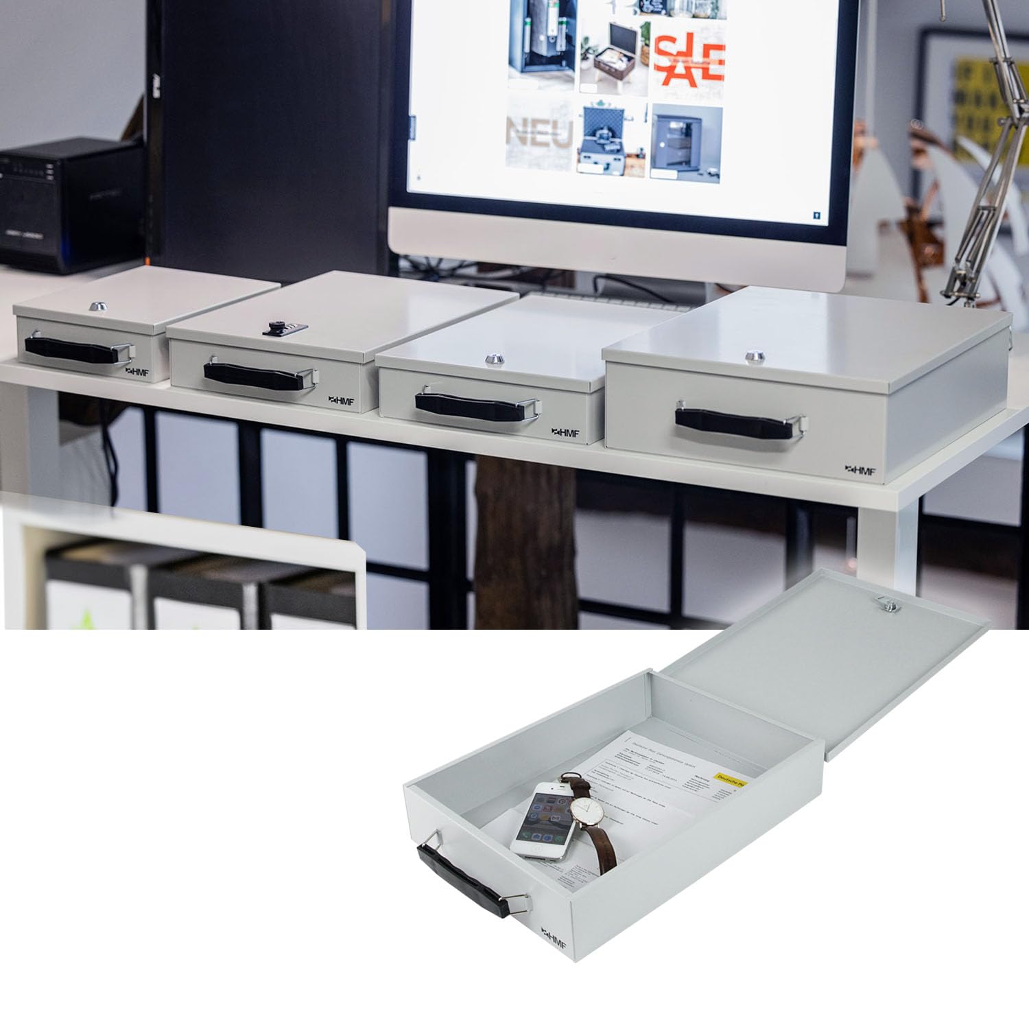 HMF Lockable Document Box - A4, Combination Lock -2 HMF Lockable Document Box - A4, Combination Lock -2