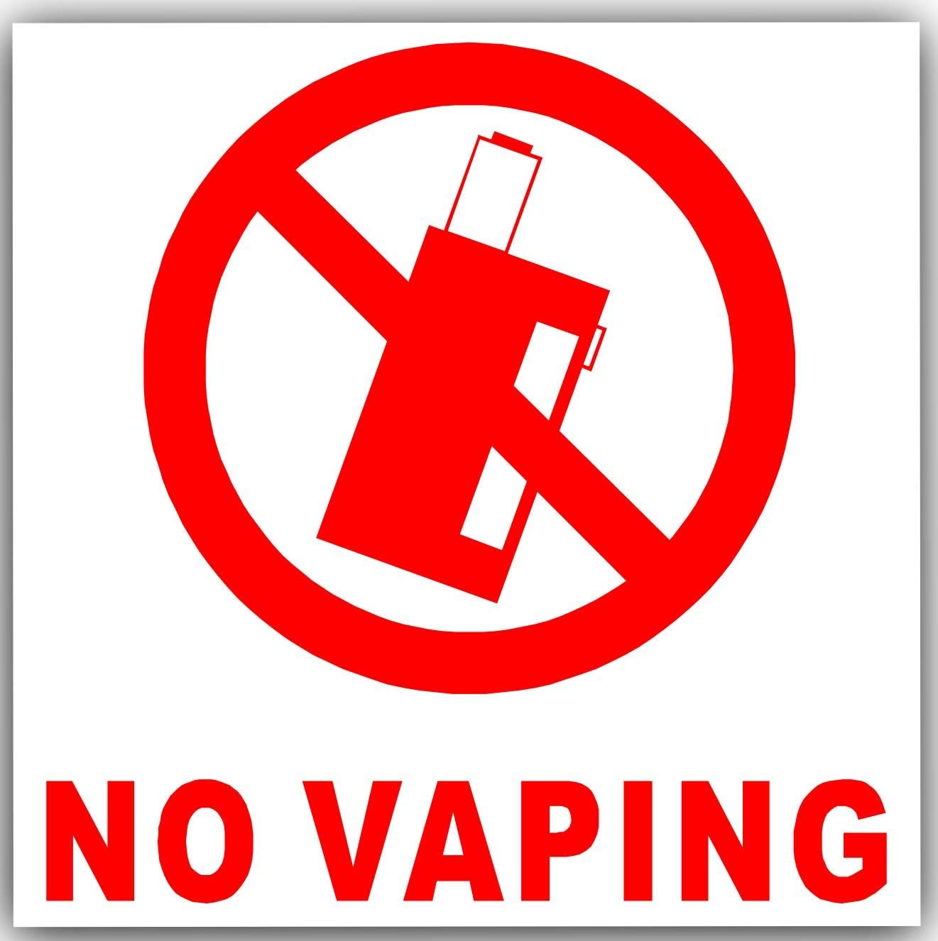 6 x No Vapingwith Text,External Self Adhesive Warning StickersBottle