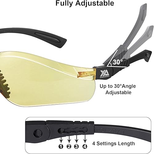 Miniatura 2 de xaegistac Shooting Glasses Anti-fog Shooting Range Eye Protection, Adjustable Safety Glasses with Zipper Hard Case