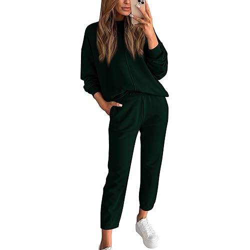 BTFBM 2024 Women 2 Piece Outfits Long Sleeve Pullover Jogger Pants Lounge Sets Fall Winter Sweatsuits Tracksuit Pockets