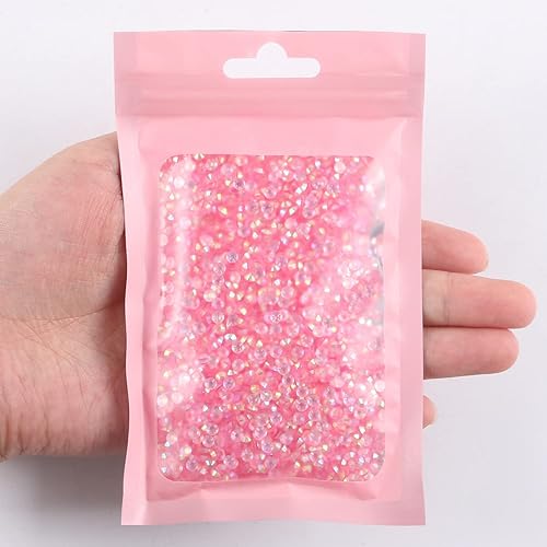 Miniatura 5 de 3000 unidades de diamantes de imitación de resina AB de color AB de 0.118 pulgadas y 1.18 onzas (0.118 in) con parte trasera plana, diamantes de