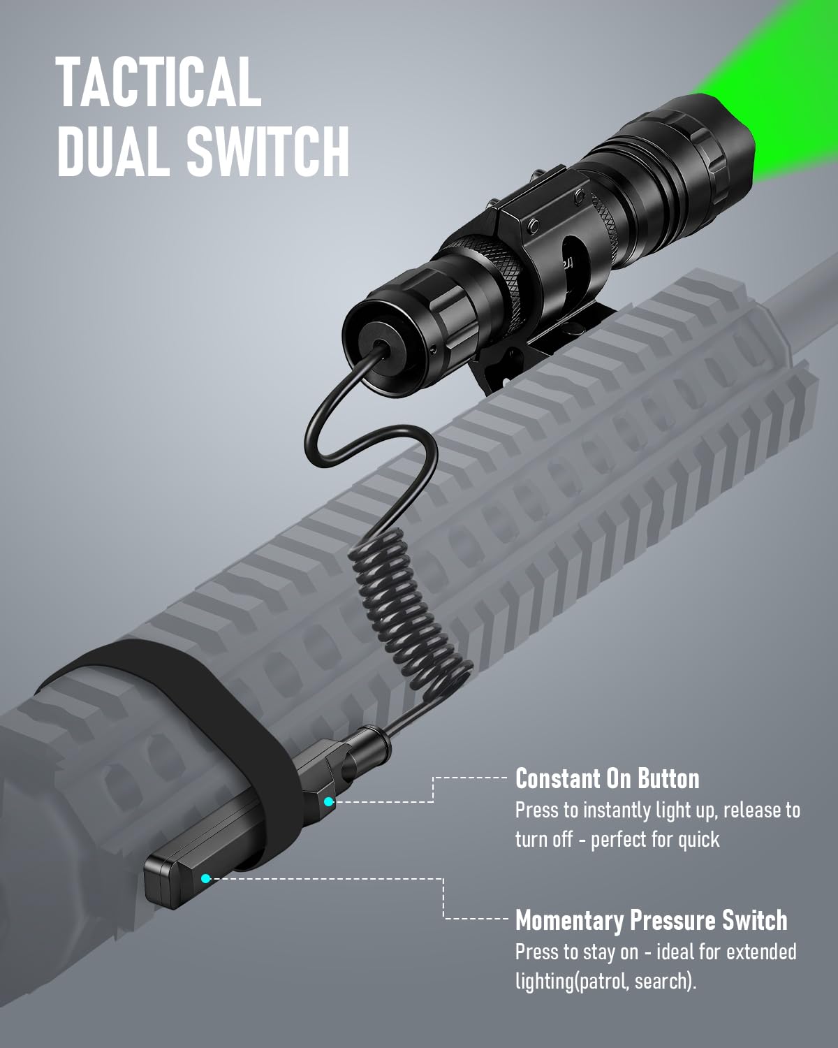 ULTRAFIRE 501GX Grünes LED-Jagd-Taschenlampen-Set, 600 Lumen, 520-530 nm
