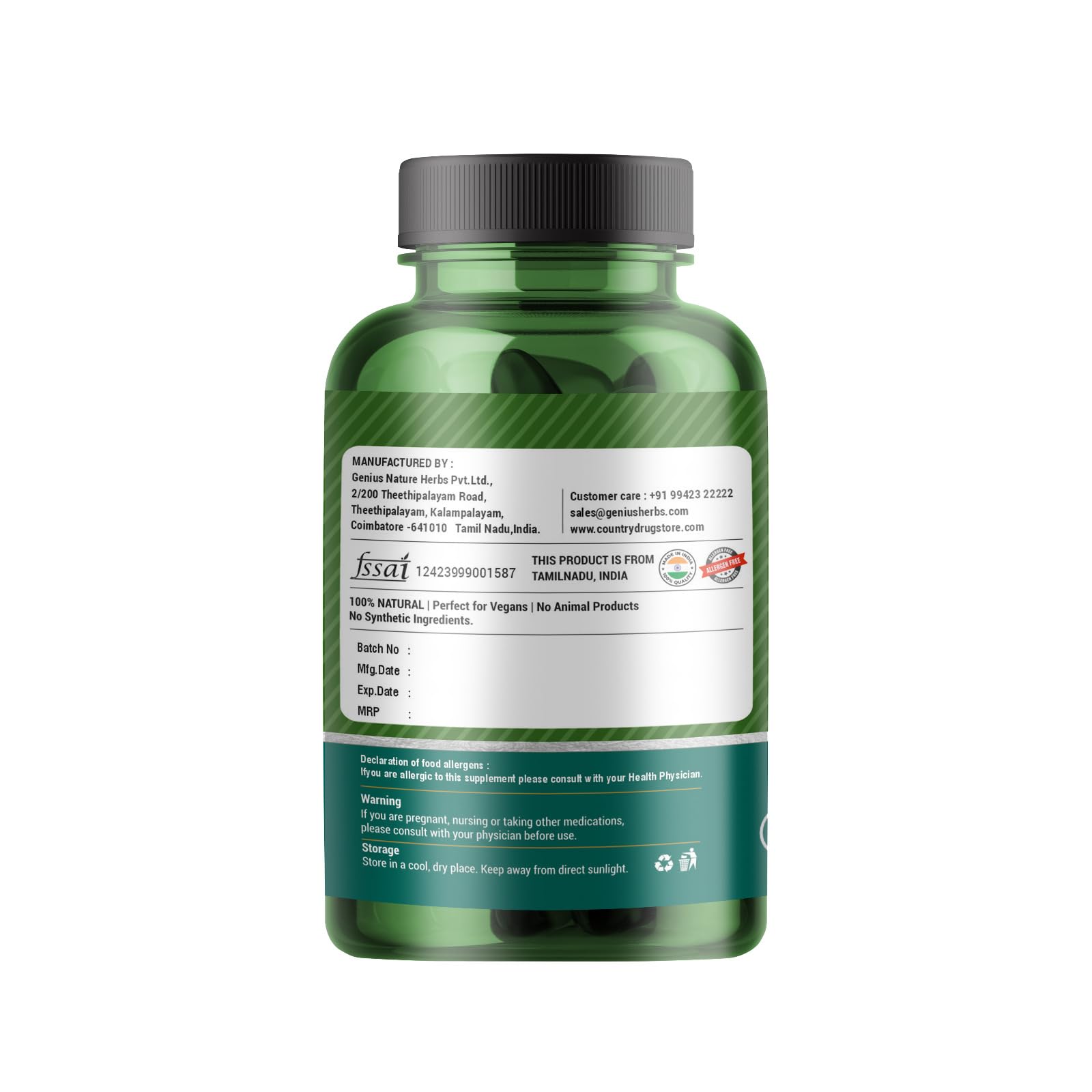 Neem Tulsi Tab - 500mg | Supports Healthy Skin | Promotes Immune System | Aiding in Stress Management | Pack of 1 — Amazon image 3