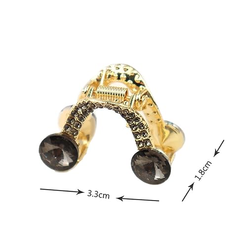 Miniatura 8 de 3 pinzas pequeñas para el cabello para cola de caballo alta, diamantes de imitación de tiburón para mujeres y niñas, geométricas en forma de V,