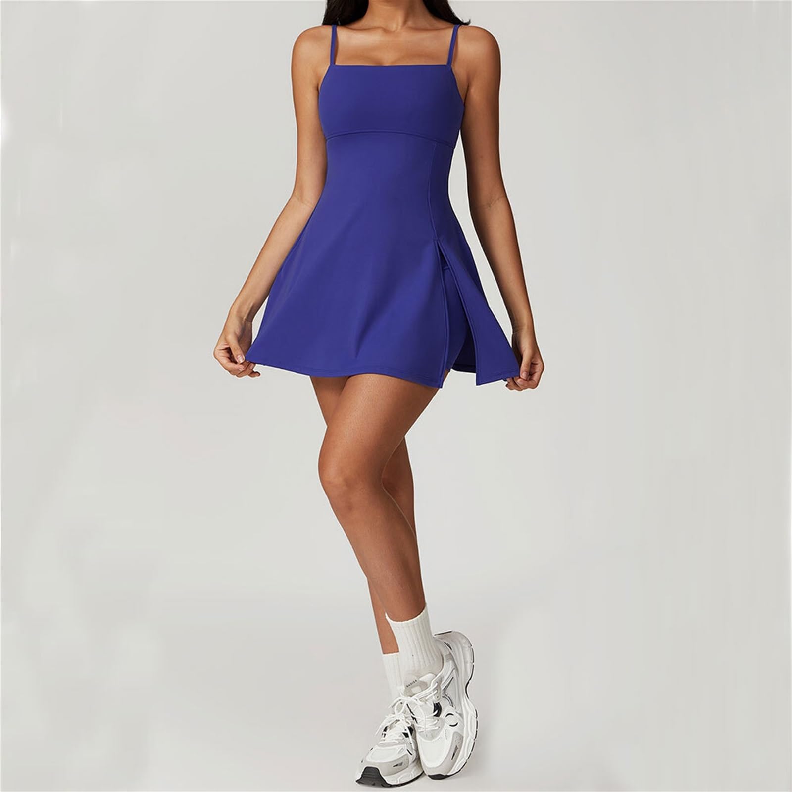 Sportkleid Damen Yoga-Overall, Sportbekleidung, Fitness, Laufsport, sexy, einteiliger kurzer Rock, Gym Push Up Workout Strampler, Yoga, Tennisrock