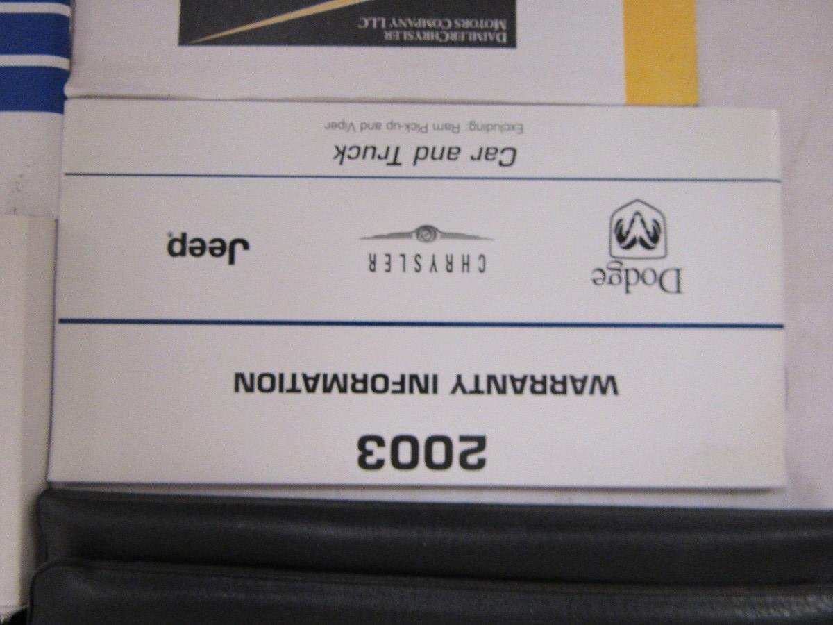 Cover of the 2003 Dodge Car and Truck Warranty Information Guide