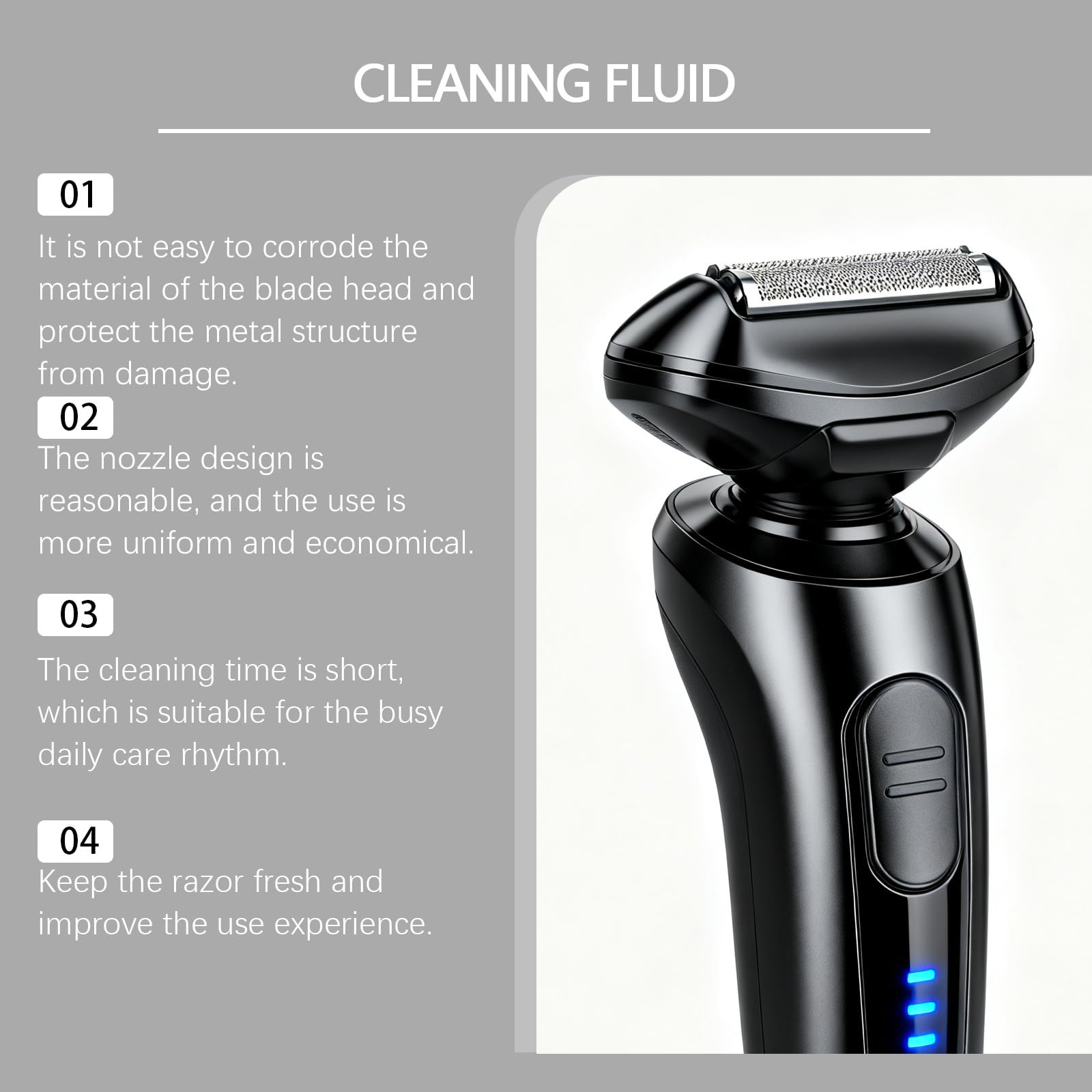 Shaver Deep Cleaning Fluid, Electric Razor and Trimmer Cleaner Spray, Blade Cleaner, Clipper Care, Quick-Dry, Removes Residual Hair Skin Particles, Hair Clippers Grooming Tools (6pcs)
