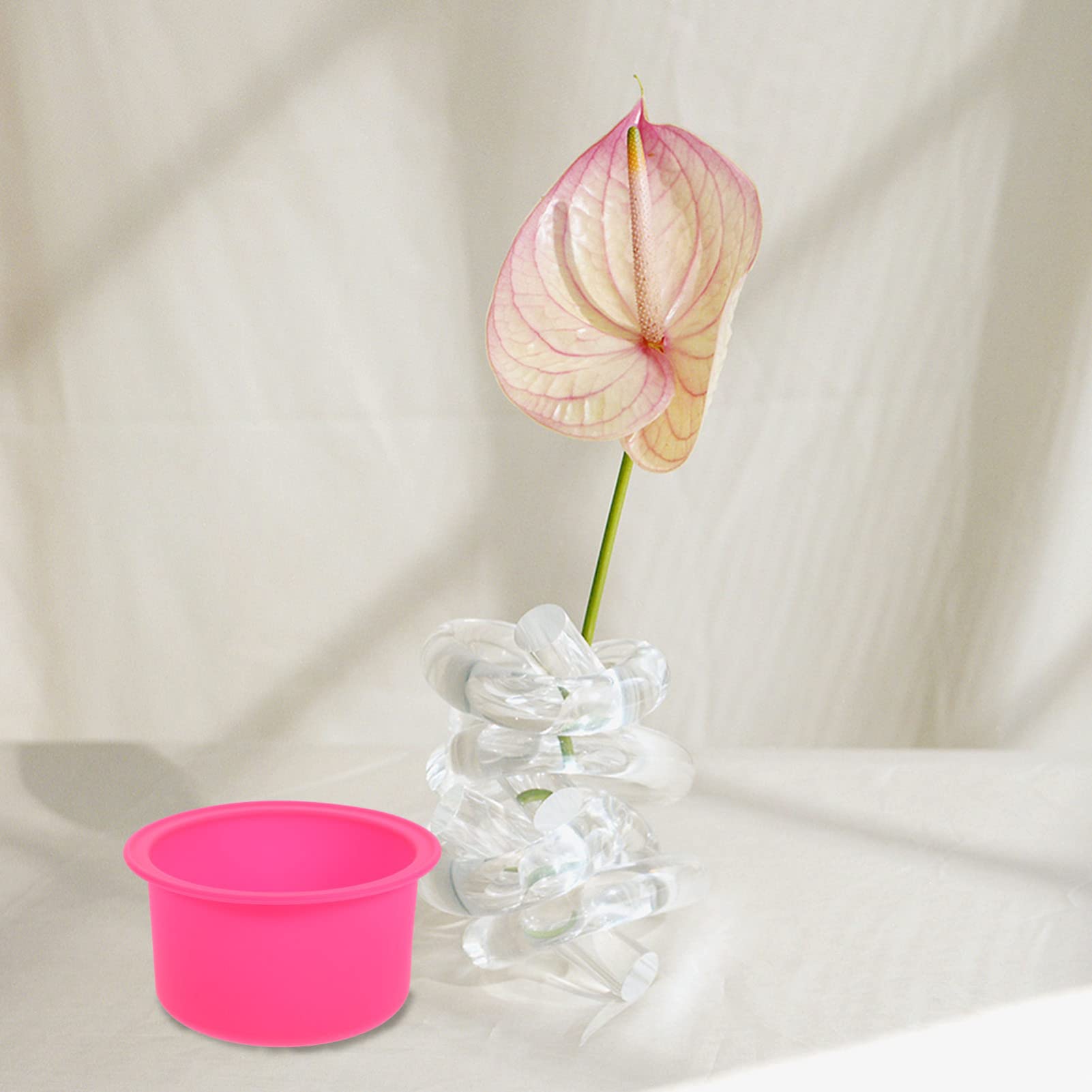 STOBOK 5pezzi Pot Silicone Per Cera Da Depilazione Contenitore Antiaderente e Con Design Sicuro e Pratico Per Cera Fai Da Te Colore Rosa